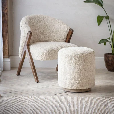 Atkin & Thyme Carnaby Footstool in Cotton Rug