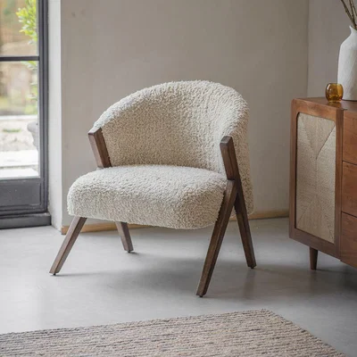 Atkin & Thyme Scoop Armchair in Cotton Rug
