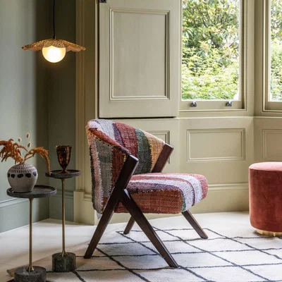Atkin & Thyme Scoop Armchair in Multicoloured Rug