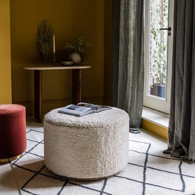 Atkin & Thyme Carnaby Large Footstool in Cotton Rug