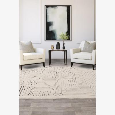 Anthropologie Valley Ivory & Charcoal Route Rug