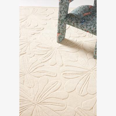 Anthropologie Hand-Tufted Sculpted Daisy Wool Rug