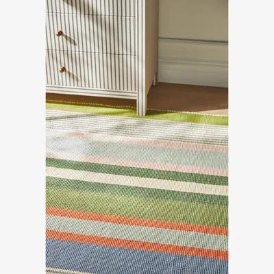 Anthropologie Warren Striped Handwoven Wool Rug