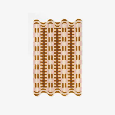 Anthropologie Tufted Wool Geometric Scalloped Rug