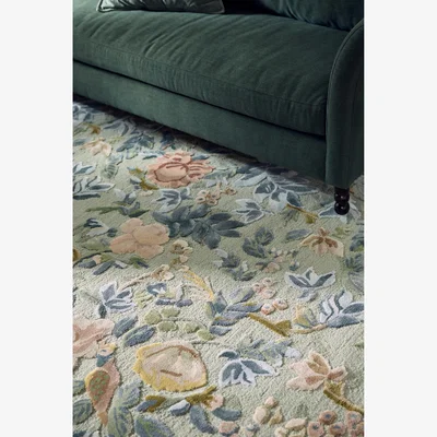 Anthropologie Tufted Wool-Viscose Painterly Floral Rug
