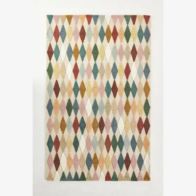 Anthropologie Tufted Wool Diamond Delfina Rug