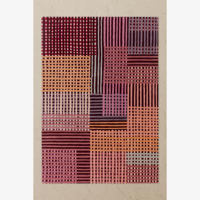 Anthropologie Hand-Tufted Aspect Red Multi Wool Rug