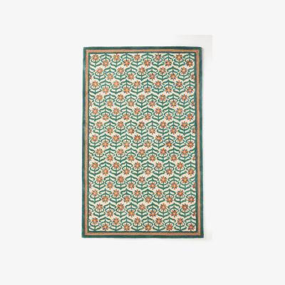 Anthropologie Printed Goods Tufted Wool Floral Rug
