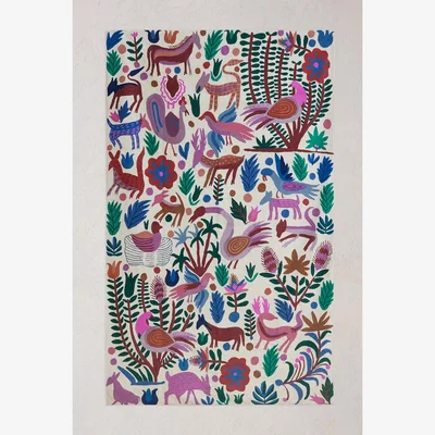 Anthropologie Melika Crewel Rug