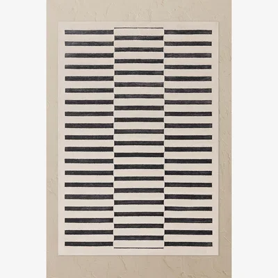 Anthropologie Valley Charcoal & Ivory Build Rug