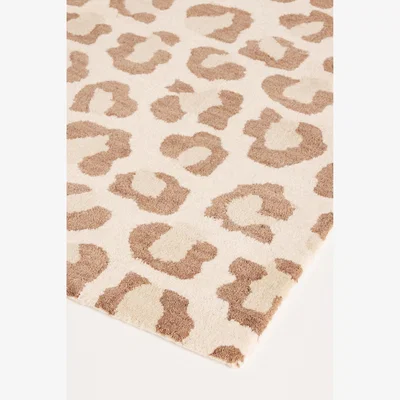 Anthropologie Tufted Wool Cheetah Rug