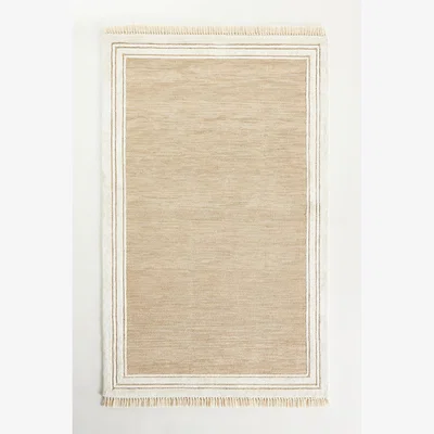 Anthropologie Wool Blend Tufted Tassel Rug