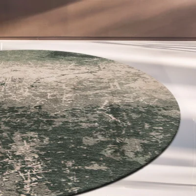 Arighi Bianchi Mad Men Cracks Circle Rug, Green / 240cm Circle