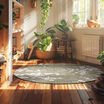 Arighi Bianchi Sakura Circle Rug, Wet Garden / 140cm Circle