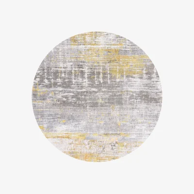 Arighi Bianchi Streaks Atlantic Circle Rug, Yellow / 140cm Circle