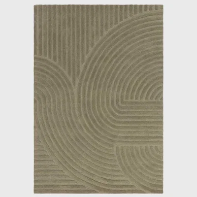Barker and Stonehouse CURVONE 120X170CM RUG SAGE, Square, Green 100% Wool | Barker & Stonehouse