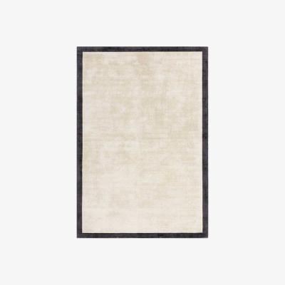 Barker and Stonehouse Tyde Border Rug 160x230cm Putty/Charcoal, Square, Neutral Viscose | Barker & Stonehouse