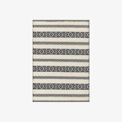 Barker and Stonehouse Tate Stripe Rug, Black and Cream