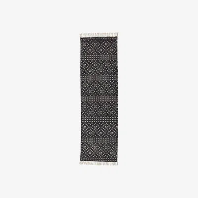 Barker and Stonehouse Black & Cream Cross Design Runner Rug Cotton | Barker & Stonehouse