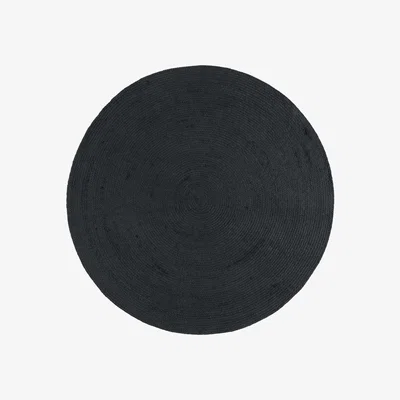 Barker and Stonehouse Lyle 200Cm Circular Rug Charcoal, Round, Black | Barker & Stonehouse