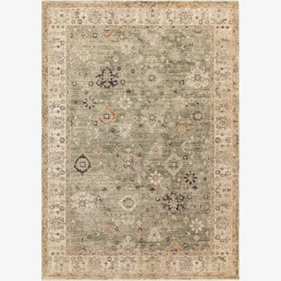 Barker and Stonehouse Elaris Ornate Green 120x160cm Rug, Square Polyester | Barker & Stonehouse
