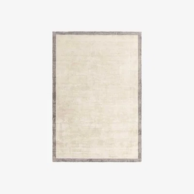 Barker and Stonehouse Tyde Border Rug 160x230cm Putty/Silver, Square, Neutral Viscose | Barker & Stonehouse