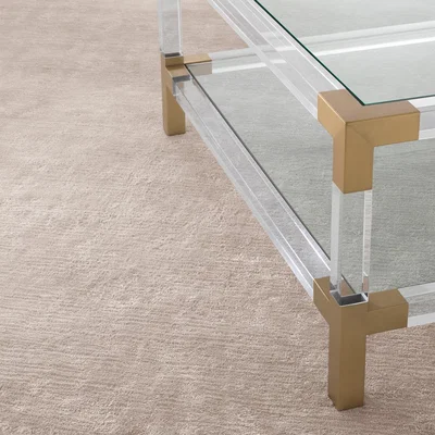Barker and Stonehouse Eichholtz Liam Carpet Silver Sand Viscose Linen 300x400cm Rug, Square, Neutral | Barker & Stonehouse