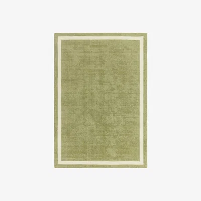Barker and Stonehouse NOVI 200X300CM GREEN RUG, Square 100% Wool | Barker & Stonehouse