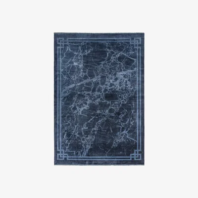 Barker and Stonehouse Zadana Blue Border 160x230Cm Rug, Square, Navy | W160cm | Barker & Stonehouse