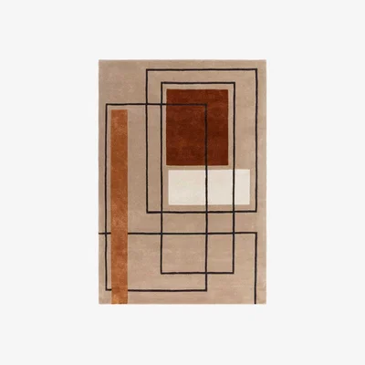 Barker and Stonehouse Knox Terracotta 160 x 230cm Rug, Square, Orange 100% Wool | Barker & Stonehouse