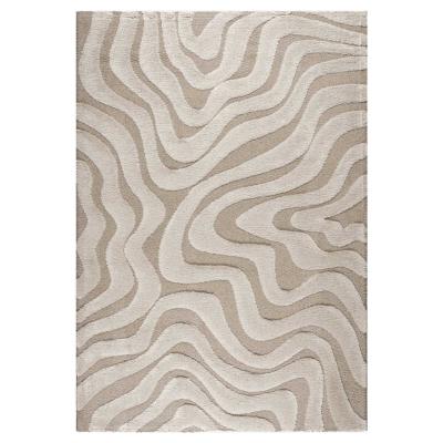 Barker and Stonehouse Taupe Ripple Rug 133x195cm, Square Polyester | Barker & Stonehouse