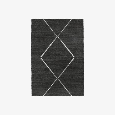 Barker and Stonehouse Mehari Berber Single Diamond Rug, Charcoal | W200cm | Barker & Stonehouse