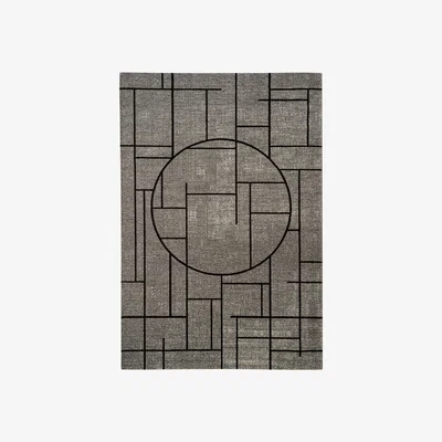 Barker and Stonehouse Calligaris Chinese Rug 200x300cm, Square, Grey | Barker & Stonehouse