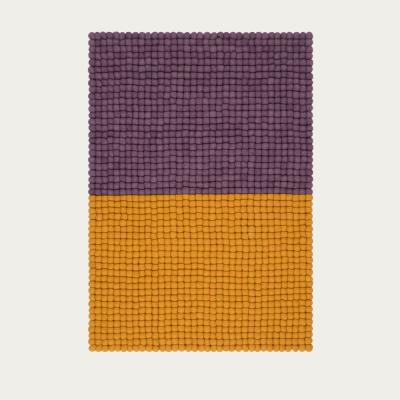 Bombinate.com Yellow/Violet Contrast Felt Ball Rug