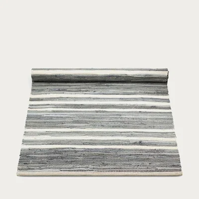 Bombinate.com Grey and Offwhite Striped Cotton Rug