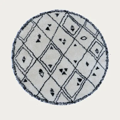 Bombinate.com Black/White Farandole Round Rug