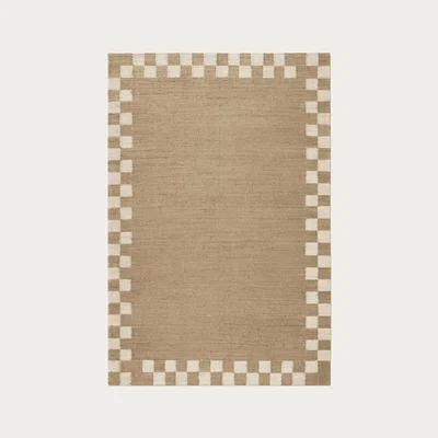 Bombinate.com Cream Jute Border Rug