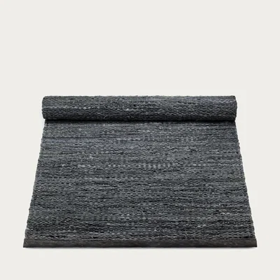 Bombinate.com Black/Dark Grey Leather Rug