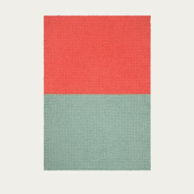 Bombinate.com Red/Mint Contrast Felt Ball Rug