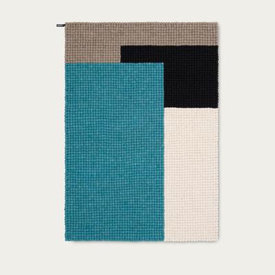 Bombinate.com Dark Cyan Cube Felt Ball Rug