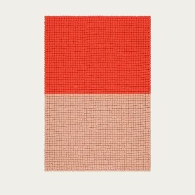 Bombinate.com Red/Salmon Contrast Felt Ball Rug