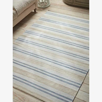 Cox and Cox French Blue Striped Rug