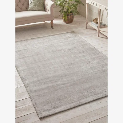 Cox and Cox Soft Grey Lustre Rug - Medium