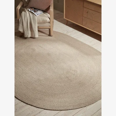 Cox and Cox Agna Oval Rug - Natural