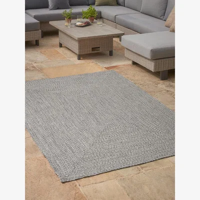Cox and Cox Indoor Outdoor Rectangular Rug - Grey - Large