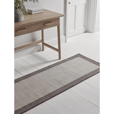 Cox and Cox Two Tone Border Runner - Grey