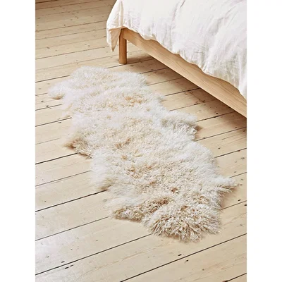 Cox and Cox Tibetan Sheepskin Double Rug - Artic Sunrise