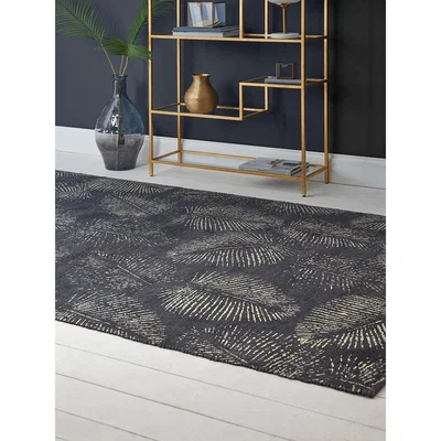 Cox and Cox Navy Deco & Palm Rug