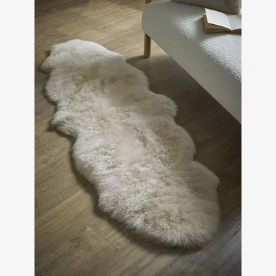 Cox and Cox Sumptuous Sheepskin Double Rug - Natural