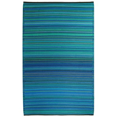 Cuckooland Fab Hab Cancun Outdoor Rug in Blue Stripe - 150cm x 240cm